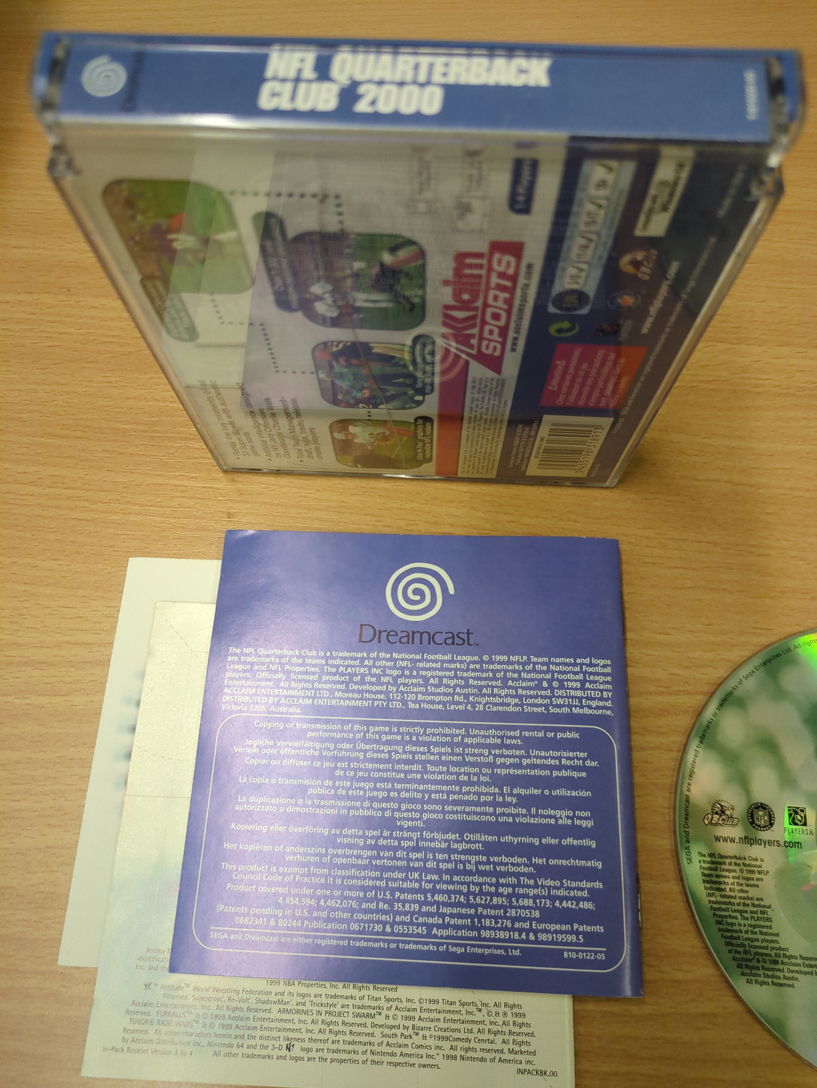 NFL Quarterback Club 2000 Sega Dreamcast game NFL Quarterback Club 2000 Sega Dreamcast game